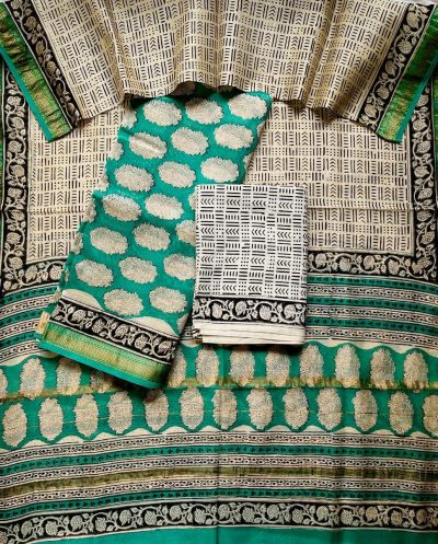 Maheshwari Silk Suit Regular Print