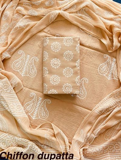 Cotton Suit with Chiffon Dupatta