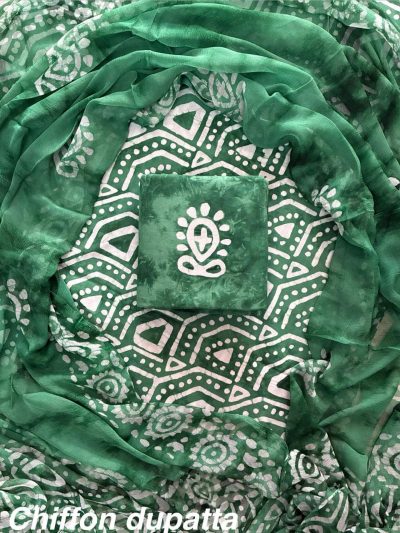 Cotton Suit with Chiffon Dupatta