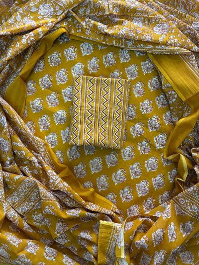 Cotton Suit with Cotton Mulmul Dupatta