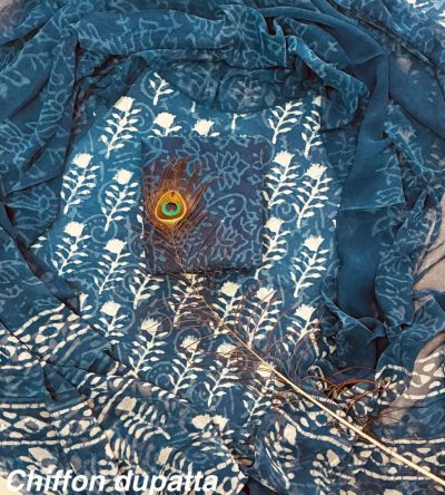 Cotton Suit with Chiffon Dupatta