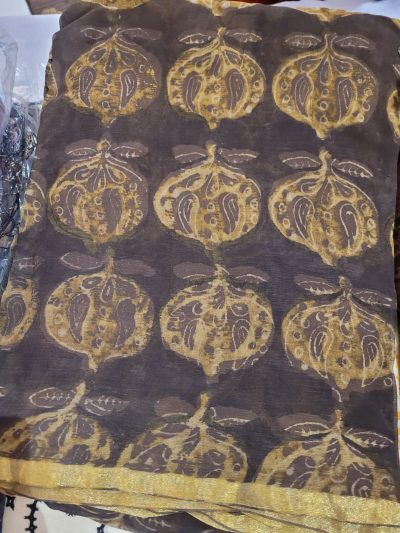 Pure Chiffon Hand Block Sarees
