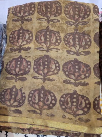 Pure Chiffon Hand Block Sarees