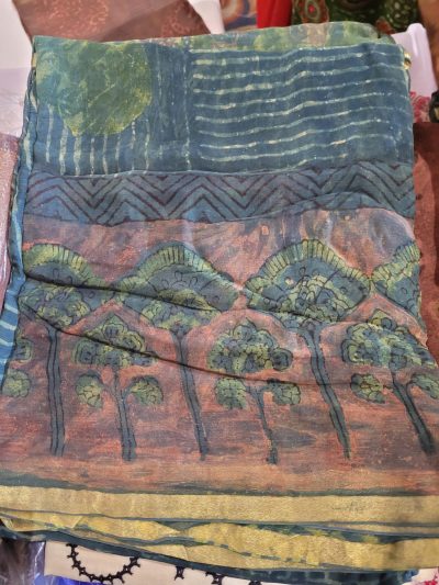 Pure Chiffon Hand Block Sarees